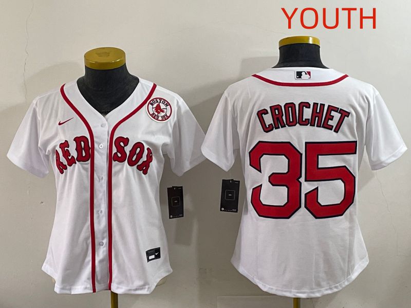 Youth 2025 Boston Red Sox #35 Crochet White Game Nike MLB Jersey style 7->ncaa teams->NCAA Jersey
